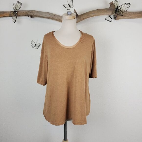 H by halston camel colored slouchy top - Picture 1 of 7